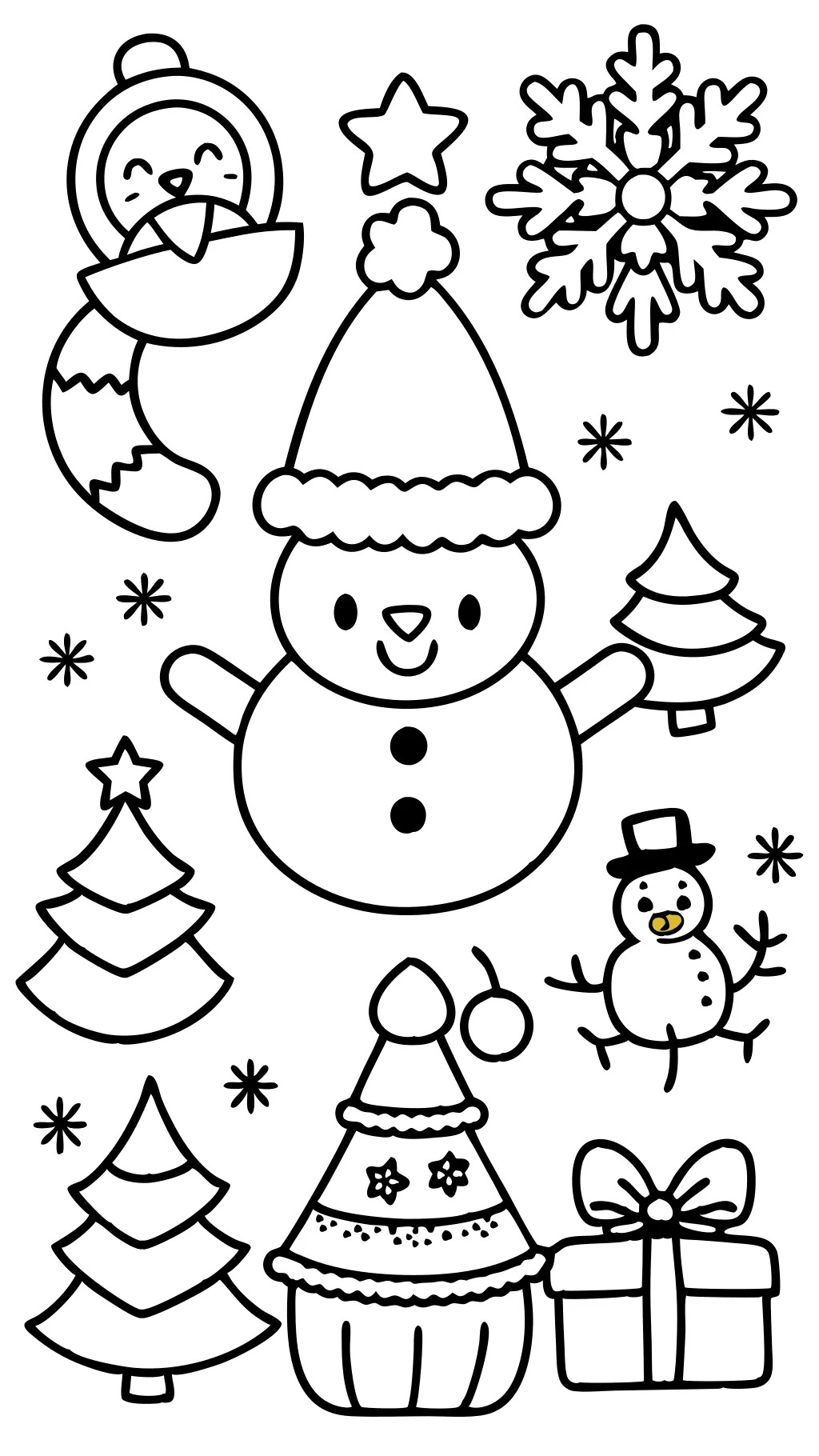 easy kindergarten christmas coloring pages